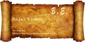 Bajai Elemér névjegykártya